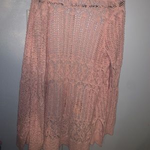 Pink cardigan sweater!